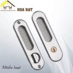 Khóa cửa lùa hợp kim, màu niken bạc xước - KT74078