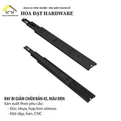 Ray bi 3 tầng giảm chấn, bản 45mm, màu đen Cariny ngăn hộc kéo