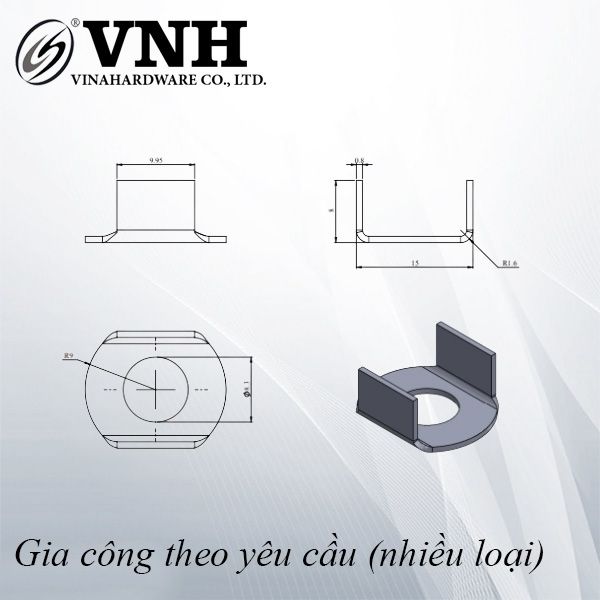 Pat (bas) sắt oval hai cạnh, hàng phôi - VNH15808