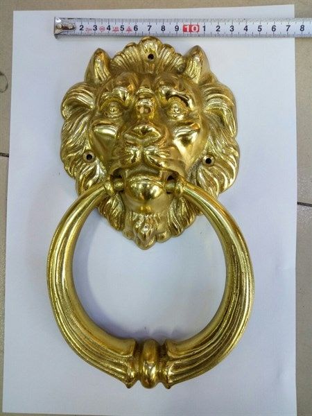 Tay nắm cổng mặt sư tử, đồng thau Vinahardware-HD0304