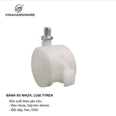 Bánh xe nhựa, loại tyren, có khóa, màu trắng trong Vinahardware - CT50817CK