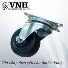 Bánh xe cao su đế bằng, không khóa Vinahardware - CT1013KK