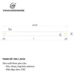 Thanh sắt, sơn đen mờ Vinahardware - VNH203550B