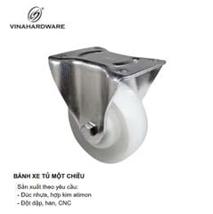 Bánh xe tủ một chiều phi 65mm, inox 304, màu trắng Vinahardware - CT6595T