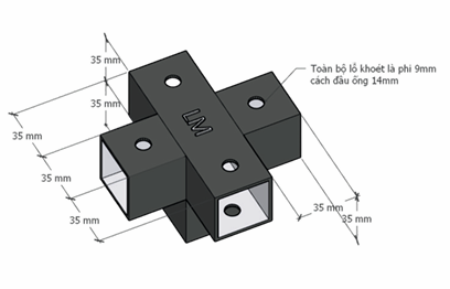 Pat (bas) sắt, sơn đen mờ Vinahardware - VNH69352B