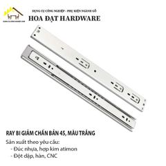 Ray bi 3 tầng giảm chấn, bản 45, màu trắng HMR ngăn hộc kéo