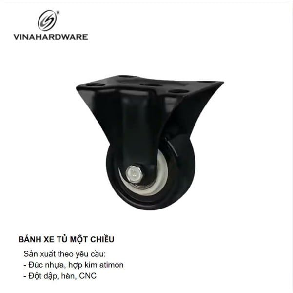 Bánh xe tủ một chiều, màu đen Vinahardware - CT5073