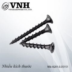Vít đầu bằng răng thưa, thân ốm M3.5, xi đen - VG3515B23