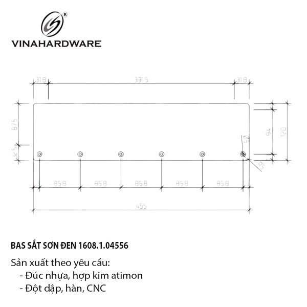 Pat (bas) sắt sơn đen mờ Vinahardware - VNH5444655B
