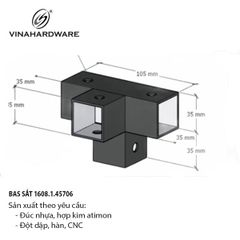 Pat (bas) sắt, sơn đen mờ Vinahardware - VNH69352B