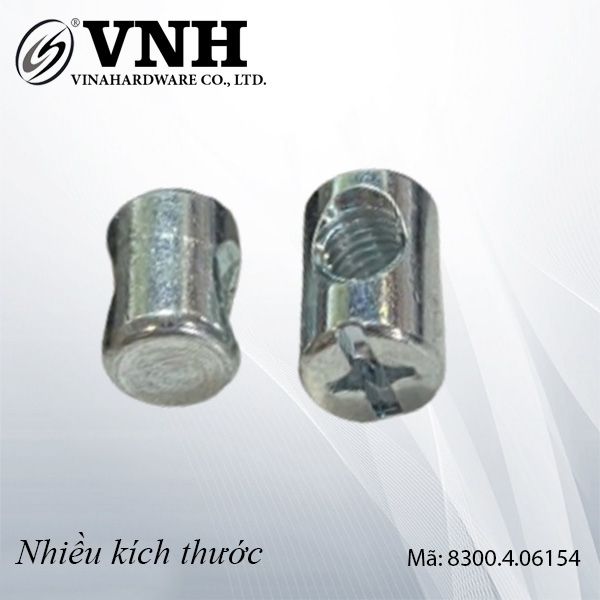 Tán ngang 6x15mm, lệch tâm, xi trắng test muối 72h Vinahardware - CRS615X