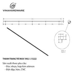 Thanh trang trí Vinahardware, inox 201