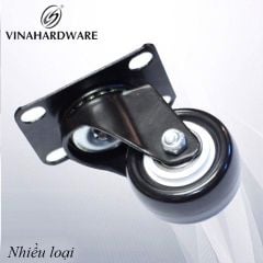 Bánh xe tủ nhựa cao cấp phi 65mm, không khóa, tổng cao 90-96mm VNH CT2058D70KK
