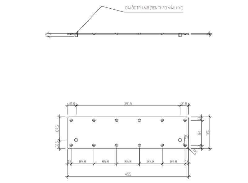 Pat (bas) sắt sơn đen mờ Vinahardware - VNH5444655B