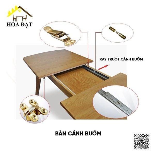 Ray trượt bàn cánh bướm, bản 48mm
