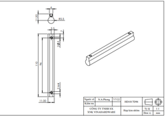 Tay nắm tủ dài, loại PE, hai đầu tròn-HD1017D160