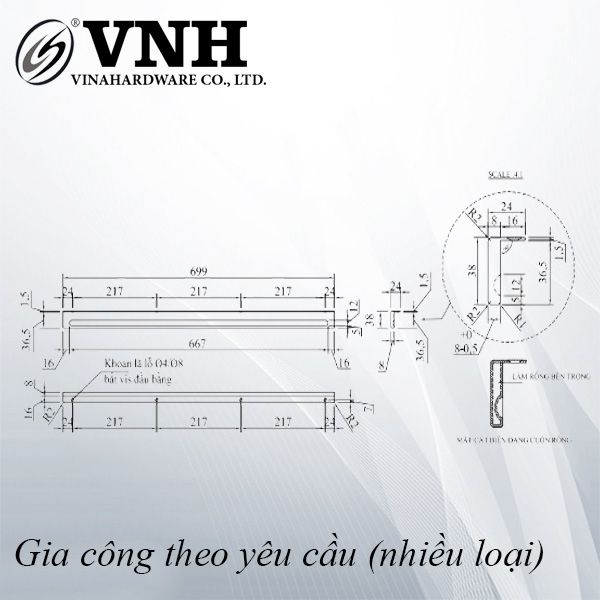 Tay nắm sắt, xi crom bóng - VNH4652438