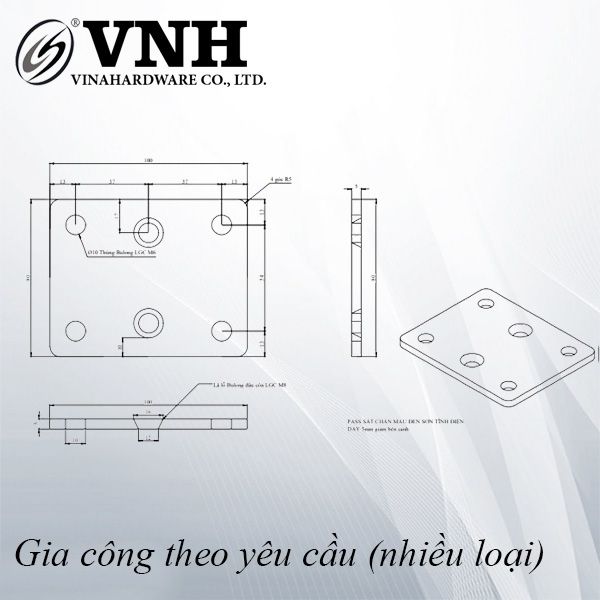 Pat (bas) sắt, sơn đen - VNH1008005B