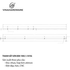 Thanh sắt, sơn đen mờ Vinahardware - VNH203550B