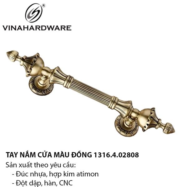 Tay nắm cổng 300mm hợp kim màu đồng Vinahardware