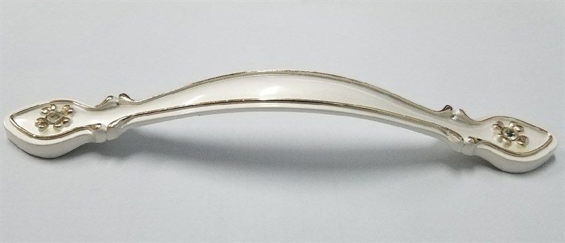 Tay nắm cửa tủ Vinahardware hoa văn dài 128mm màu trắng -HD07330D128P