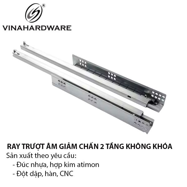 Ray Trượt Âm Giảm Chấn 2 Tầng Không Khóa Vinahardware - Mã 1102.1.05250
