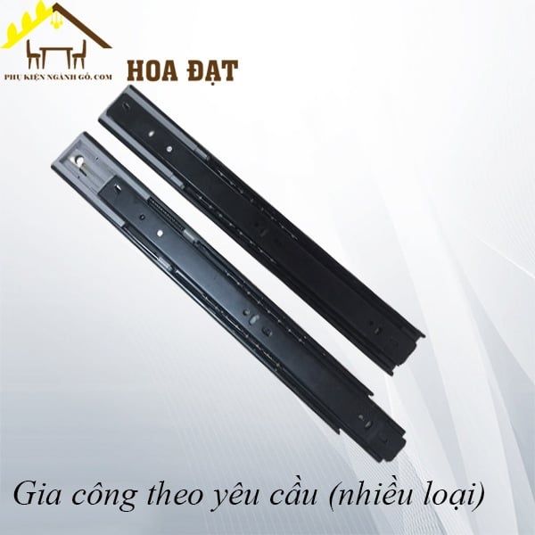 Ray bi 3 tầng giảm chấn, bản 45mm, màu đen KP ngăn hộc kéo