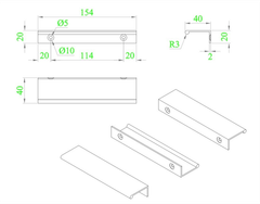 Tay nắm nhôm, khoan 2 lỗ Vinahardware - VNH028576