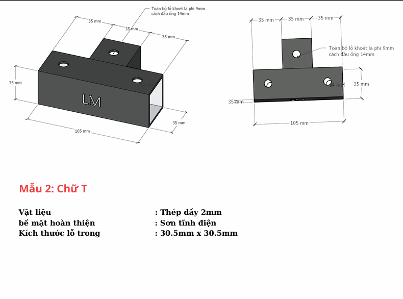 Pat (bas) sắt, sơn đen mờ Vinahardware - VNH69352B