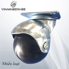 Bánh xe cầu tròn, loại đế vuông, không khóa, màu trắng Vinahardware - CT6040KK