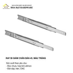 Ray bi 3 tầng giảm chấn, bản 45mm, màu trắng Hafele ngăn hộc kéo