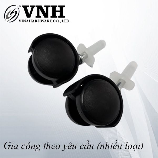 Bánh xe nhựa, loại tyren trơn, không khóa, màu đen Vinahardware - CT8238