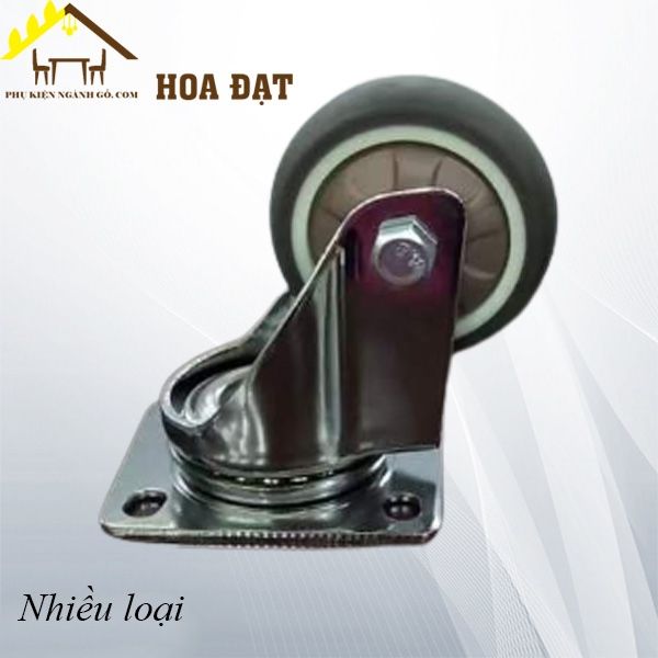 Bánh xe nhựa đế vuông, không khóa, màu xám Vinahardware - CT050X