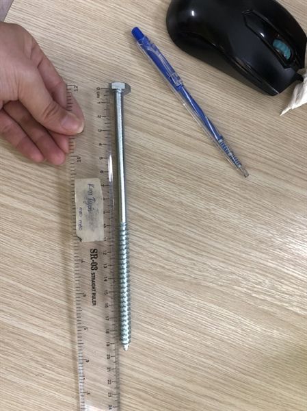 Vít phong M10 đầu lục giác ngoài, màu trắng-ZP1080