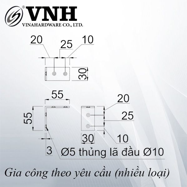 Pat (bas) sắt, sơn màu nâu - VNH05555