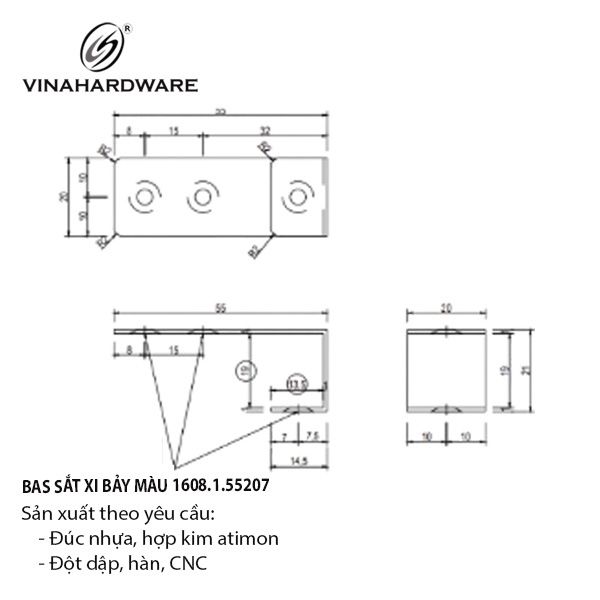 Pat (bas) sắt Vinahardware, xi bảy màu - VNH182402Z23