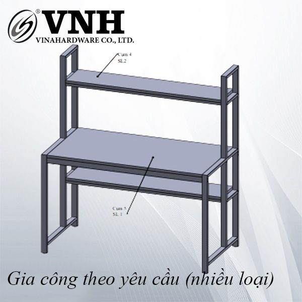 Ván cho khung bàn liền kệ, sơn đen cát - VNH1300600V