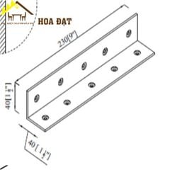 Pat sắt L 40x40x230, hàng phôi, dày 2mm - P4040230