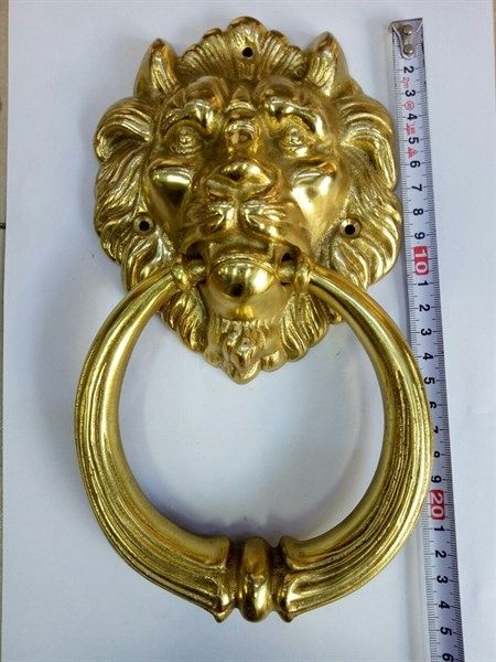 Tay nắm cổng mặt sư tử, đồng thau Vinahardware-HD0304