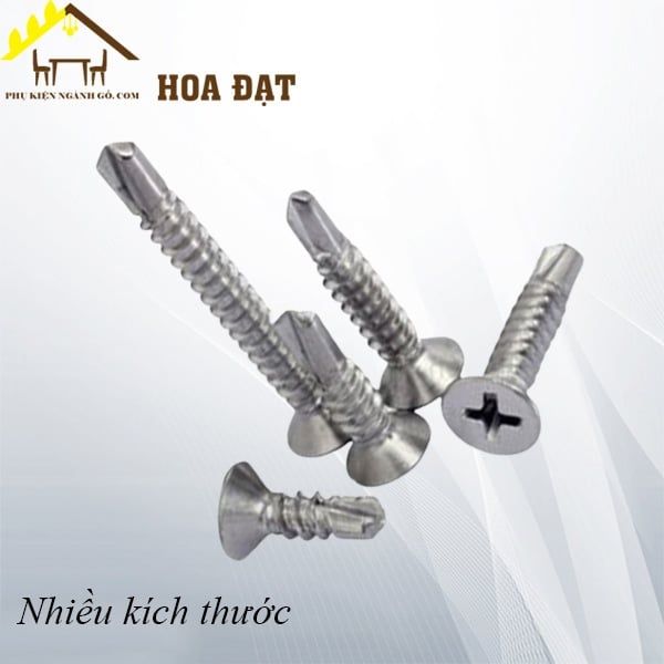 Vít khoan sắt M4 đầu bằng đuôi cá, màu trắng Vinahardware - SC2415Z21