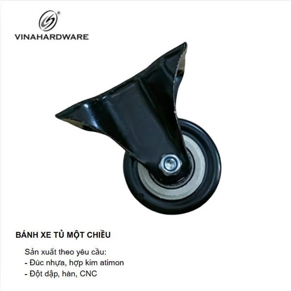 Bánh xe tủ một chiều, màu đen Vinahardware - CT5073