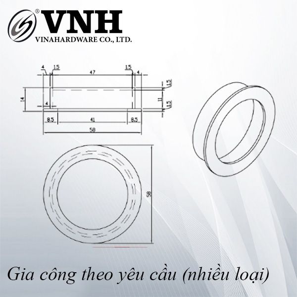 Tay nắm âm inox 201 Vinahardware - VNH58201I
