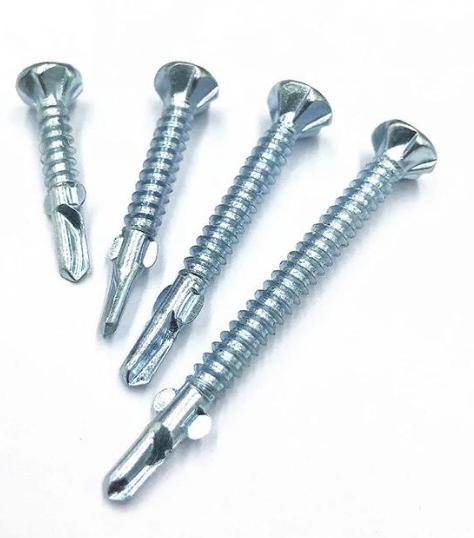 Vít khoan sắt M4 đầu bằng đuôi cá có cánh, màu trắng Vinahardware - SC430ZC