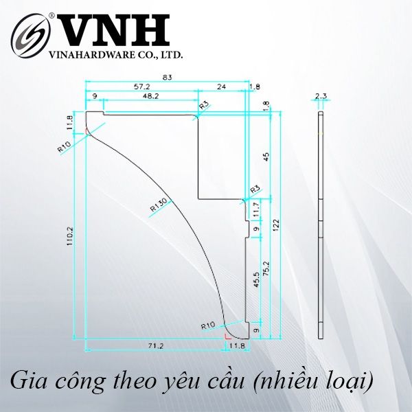 Pát (bas) sắt, sơn vàng đồng - VNH83122