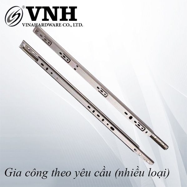 Ray bi 3 tầng giảm chấn, bản 45, màu trắng Vinahardware ngăn hộc kéo
