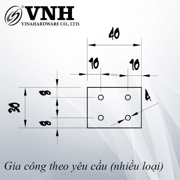 Pat (bas) sắt chữ nhật, xi trắng - VNH40302Z