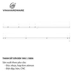 Thanh sắt, sơn đen mờ Vinahardware - VNH203550B