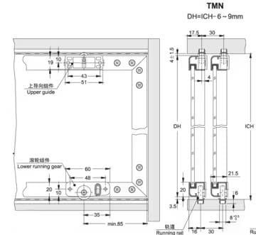 Ray trượt cửa lùa màu trắng Vinahardware