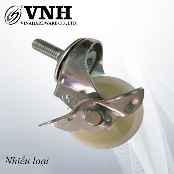 Bánh xe nhựa, có khóa, màu trắng Vinahardware - CT5035CK