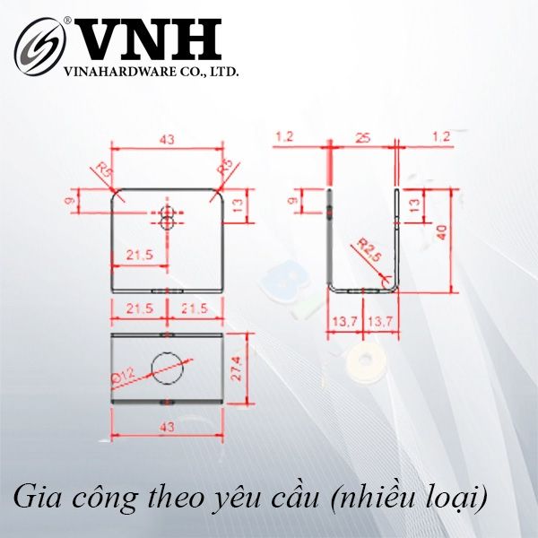 Pat (bas) sắt U, xi niken - VNH434012